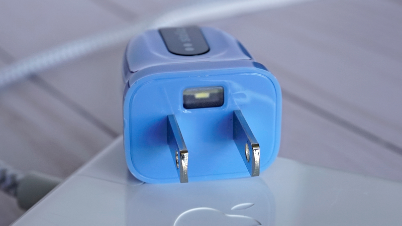 A tiny window protecting an LED is the only hint that this plug does more than meets the eye.
